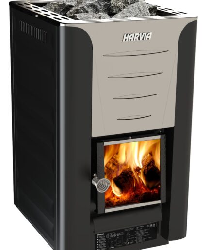 Harvia PRO 20 vedfyrt badstuovn – SET (inkl. pipekit, beskyttelse og stein)
