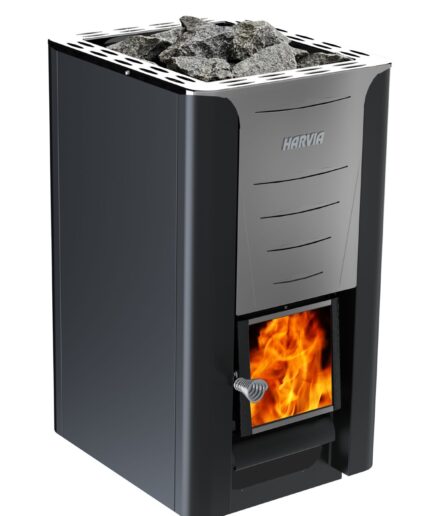 Harvia PRO 26 vedfyrt badstuovn – SET (inkl. pipekit, beskyttelse og stein)